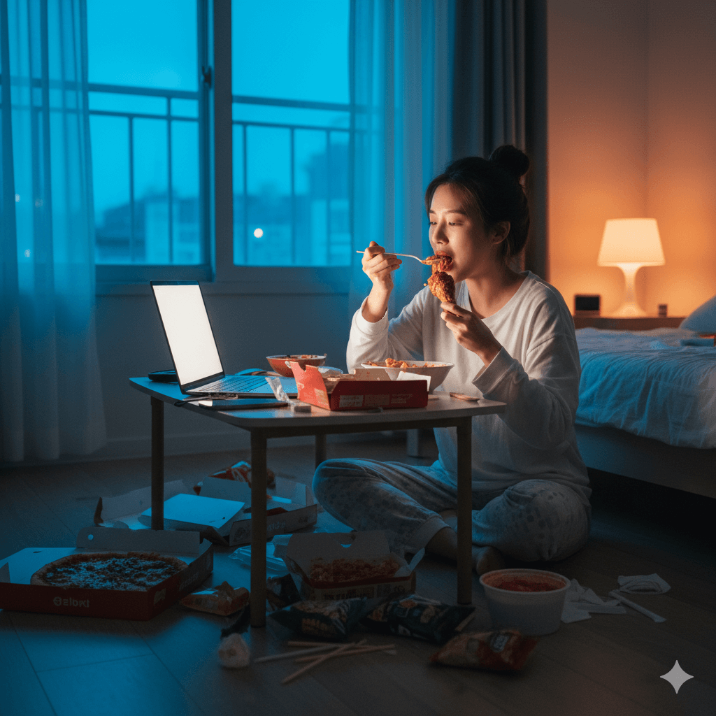 자기 전 과식 - 사진