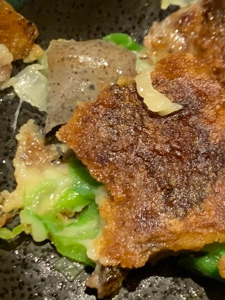 파와 곤약이 튀어나온 니기야키