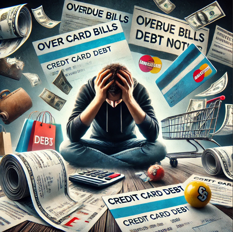 경제관념이 부족한 사람이 경제문제로 고민하는 모습의 사진