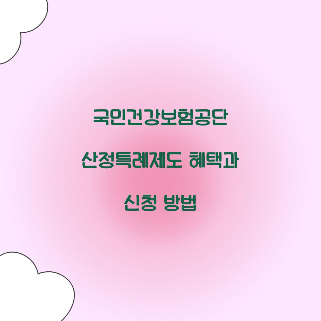 국민건강보험공단 산정특례제도