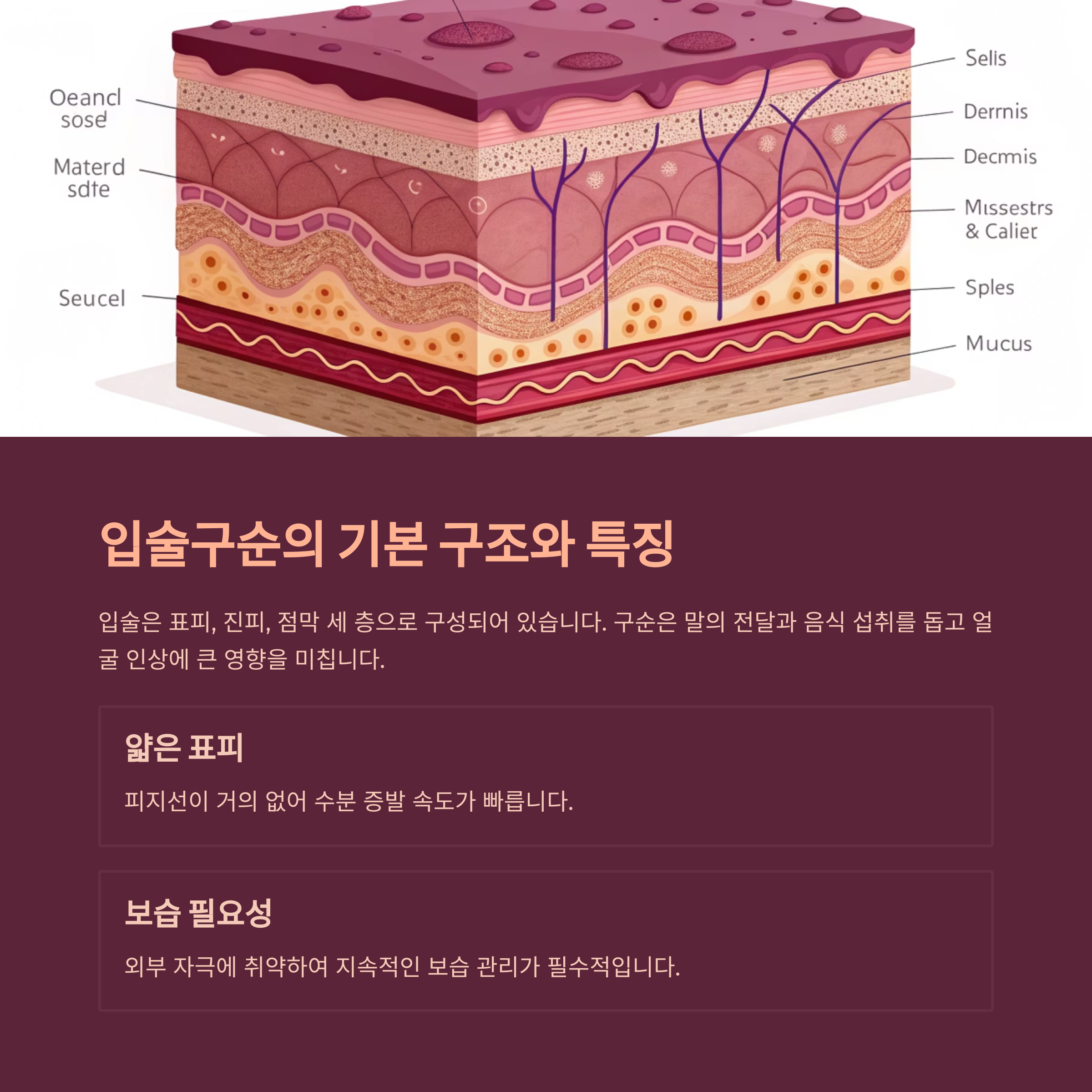 입술구순 해부 단면