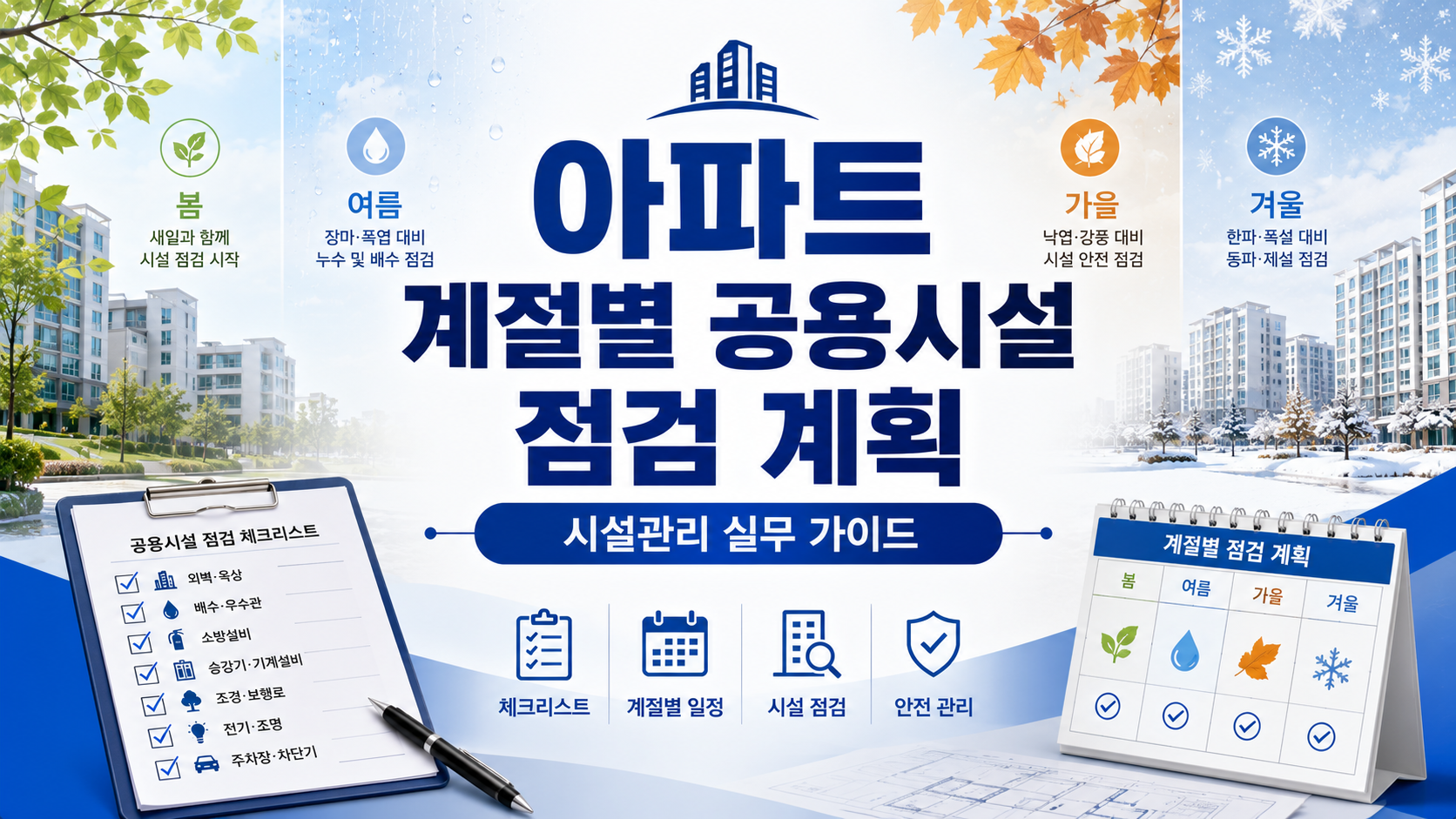 아파트 계절별 공용시설 점검 계획 세우는 방법, 시설관리 실무 가이드