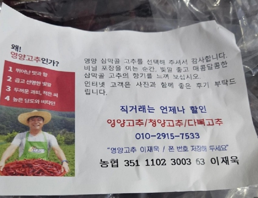 생생정보-영양-고추-삼막골농장-건고추-주문-연락처