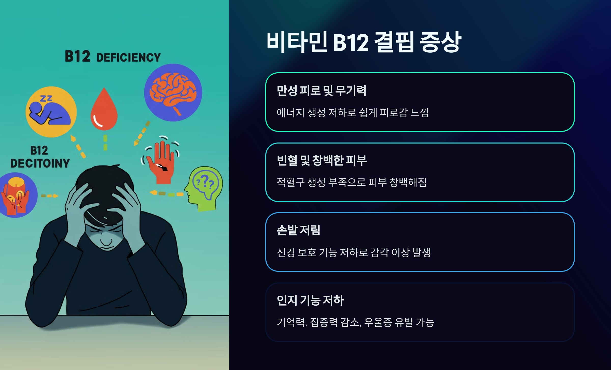비타민 B12 결핍 증상 관련 이미지