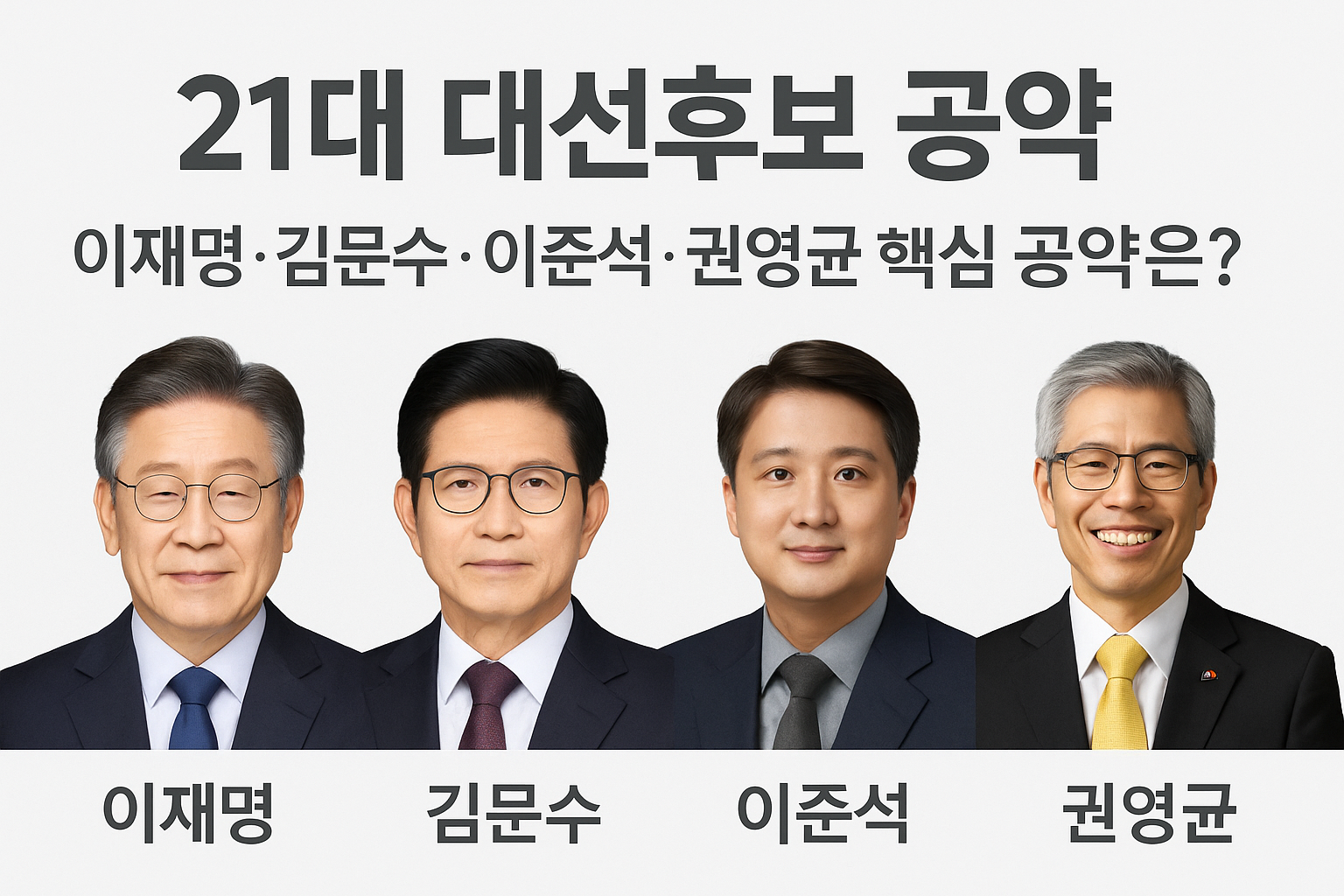 21대-대선후보-공약-이재명-김문수-이준석-권영균