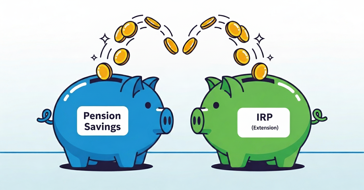 연금저축과 IRP 계좌를 상징하는 2개의 저금통 그림