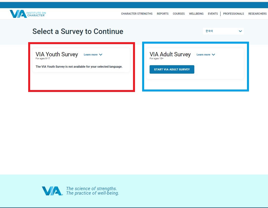 Test of strengths for youth and adults