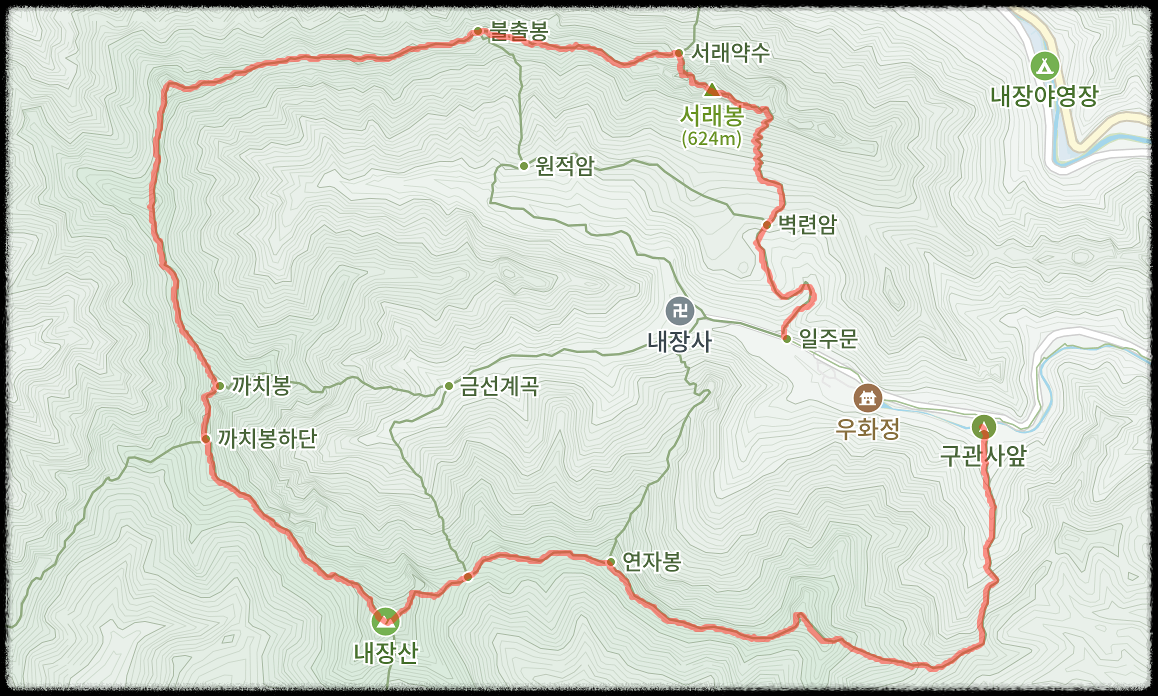 내장산 등산코스 추천 상급자를 위한 코스 내장산 8봉 종주 코스