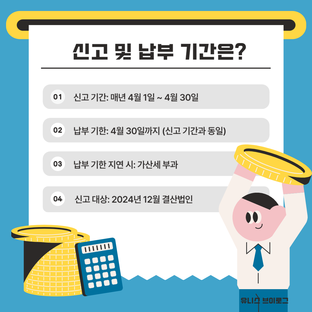 법인지방소득세 신고 및 납부 기간