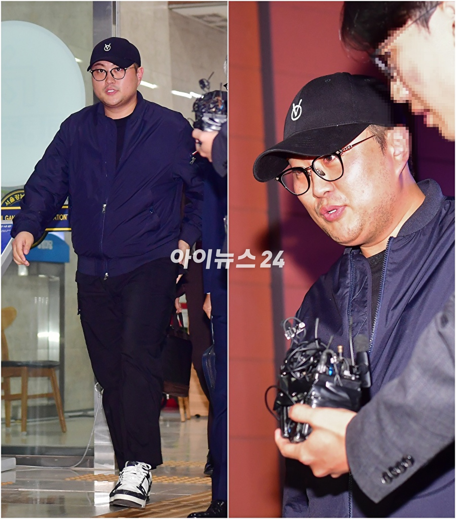 음주 뺑소니 혐의를 받는 트로트 가수 김호중이 지난 21일 서울 강남구 강남경찰서에서 조사를 마친 뒤 경찰서를 나서고 있다. [사진=곽영래 기자]