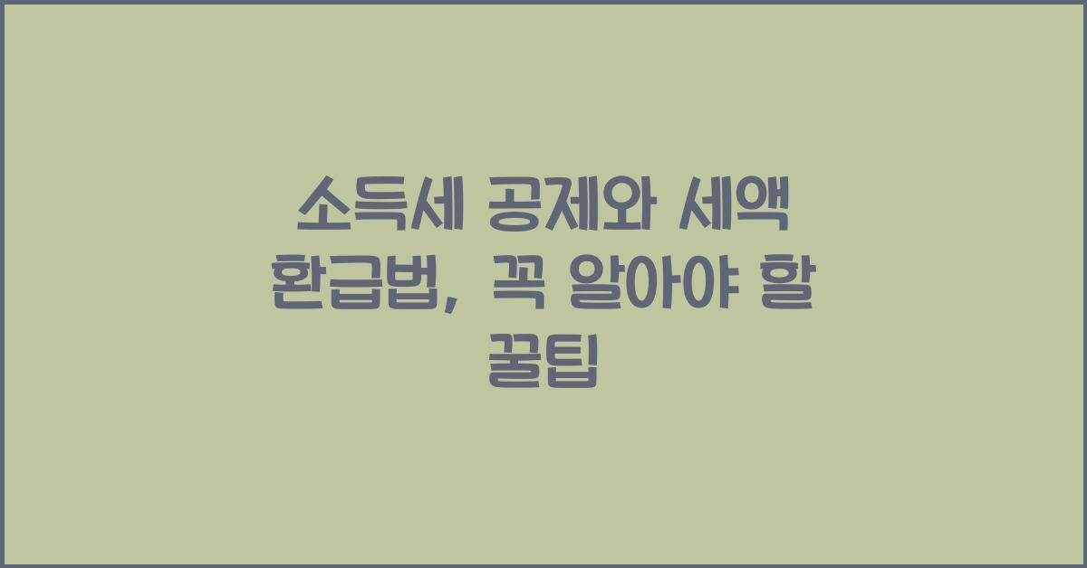 소득세 공제와 세액 환급법