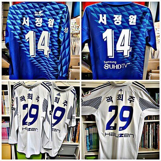 유니폼 마킹 작업 후 사진