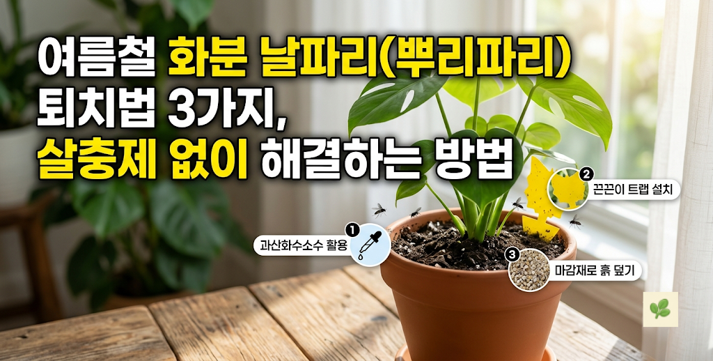 여름철 화분 뿌리파리 퇴치법 3가지, 살충제 없이 해결하는 방법