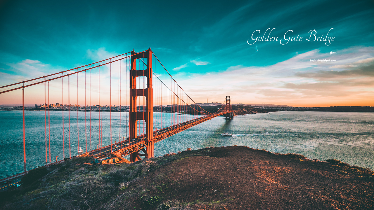 06 금문교 C - Golden Gate Bridge 도시야경배경화면