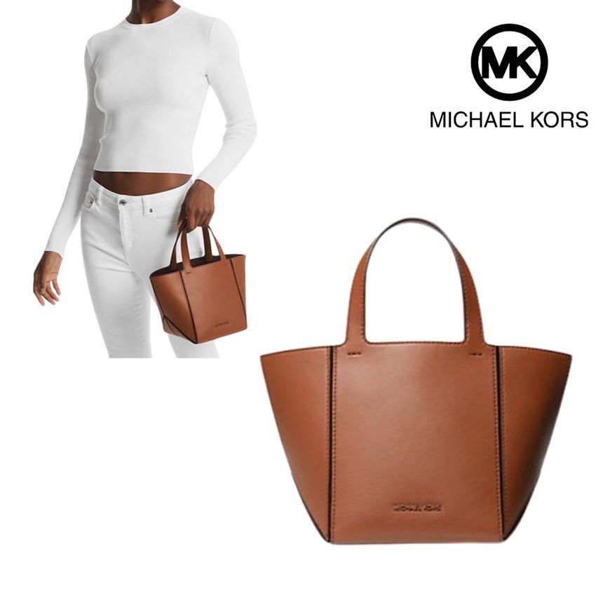 마이클코어스 토트백 조르디 스몰 가죽 가방 카멜