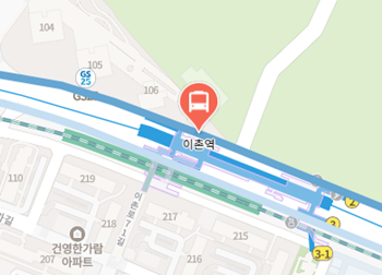 이촌역에서 인천공항 리무진 공항버스(6030번) 지도 위치