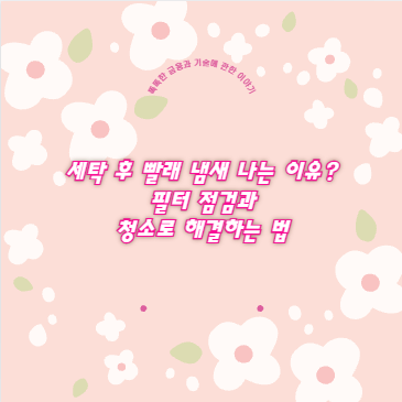 세탁 후 빨래 냄새 나는 이유? 필터 점검과 청소로 해결하는 법