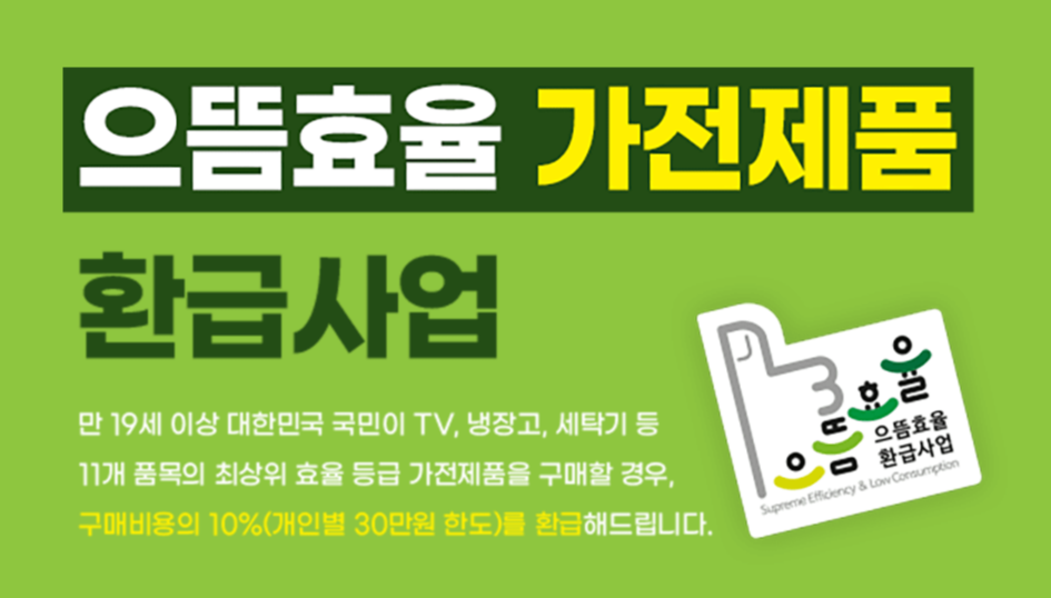 2025년 고효율 가전 환급 최대 30만원!