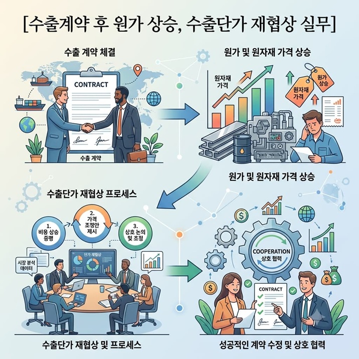 수출계약 후 원가 상승, 수출단가 재협상 실무
