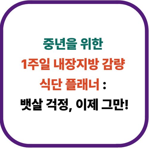 중년을 위한 1주일 내장지방 감량 식단 플래너 – 뱃살 걱정, 이제 그만!