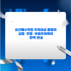 표선해수욕장 주차요금 총정리 공영&middot;민영&middot;무료주차까지 완벽 안내