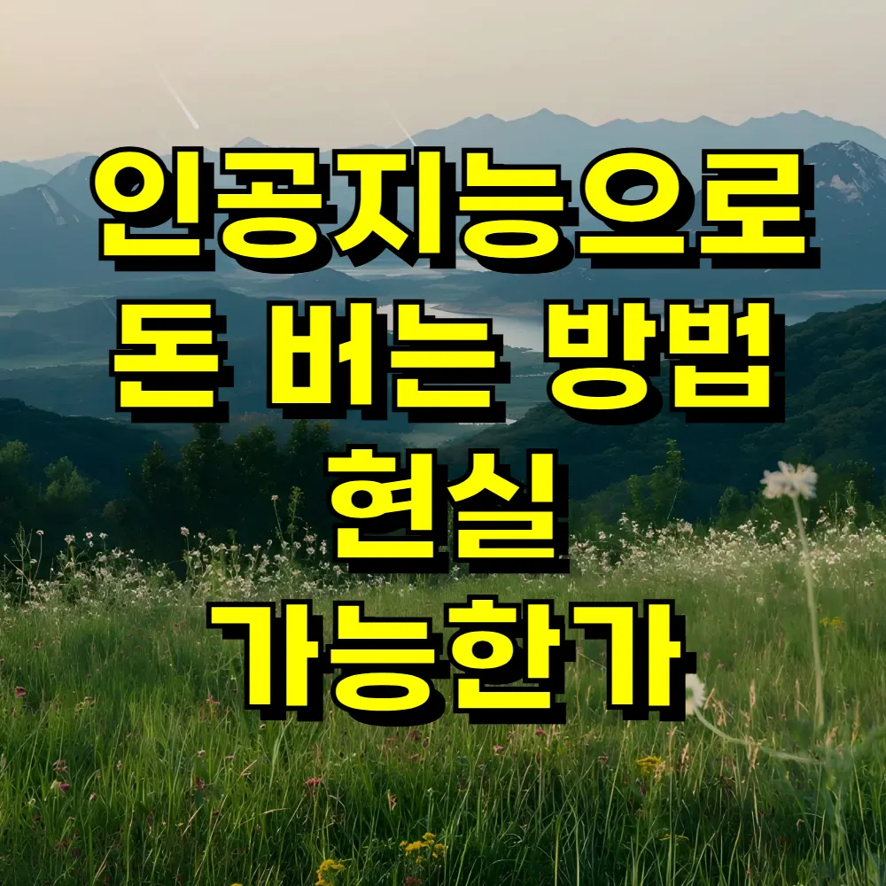 인공지능으로 돈 버는 방법 현실 가능한가