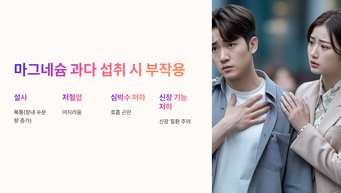 마그네슘 과다 섭취 시 부작용