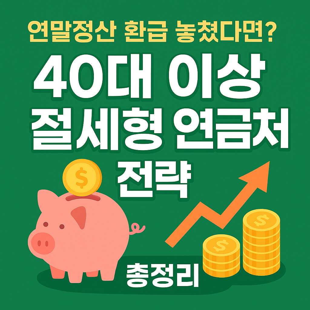 연말정산 환급 놓쳤다면? 40대 절세형 연금저축 전략 총정리