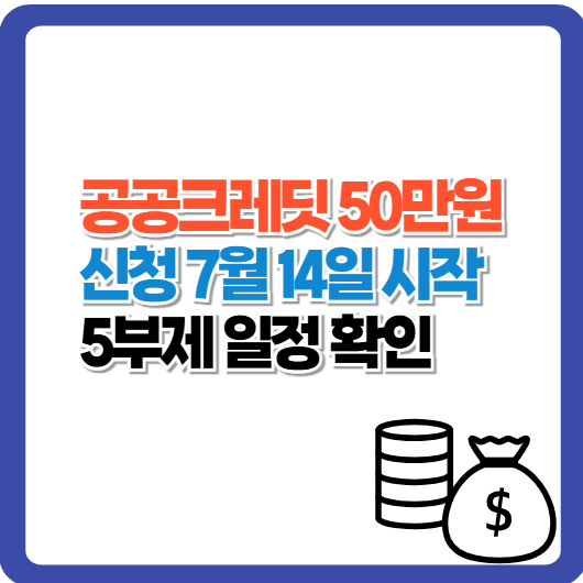 공공크레딧 50만원 신청 7월 14일 시작|5부제 일정 확인 필수