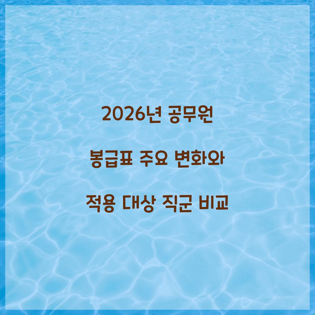 2026년 공무원 봉급표