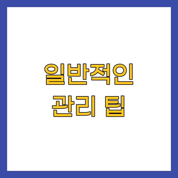 일반적인 관리 팁