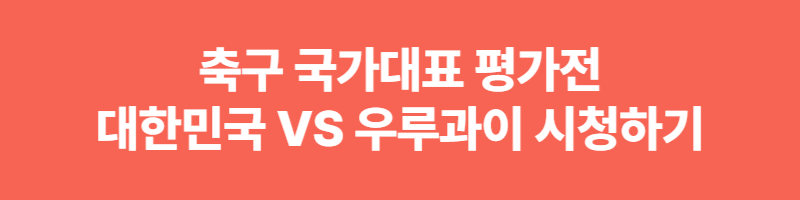 축구 국가대표 평가전 대한민국 vs 우루과이 중계