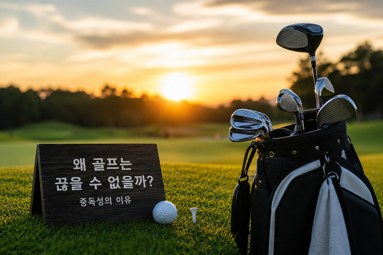 노을 무렵 골프 이미지 사진