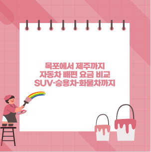 목포에서 제주까지 자동차 배편 요금 비교 SUV·승용차·화물차까지