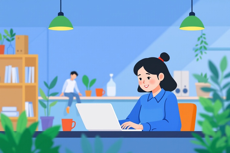 부담경감크레딧 신청하는 여성