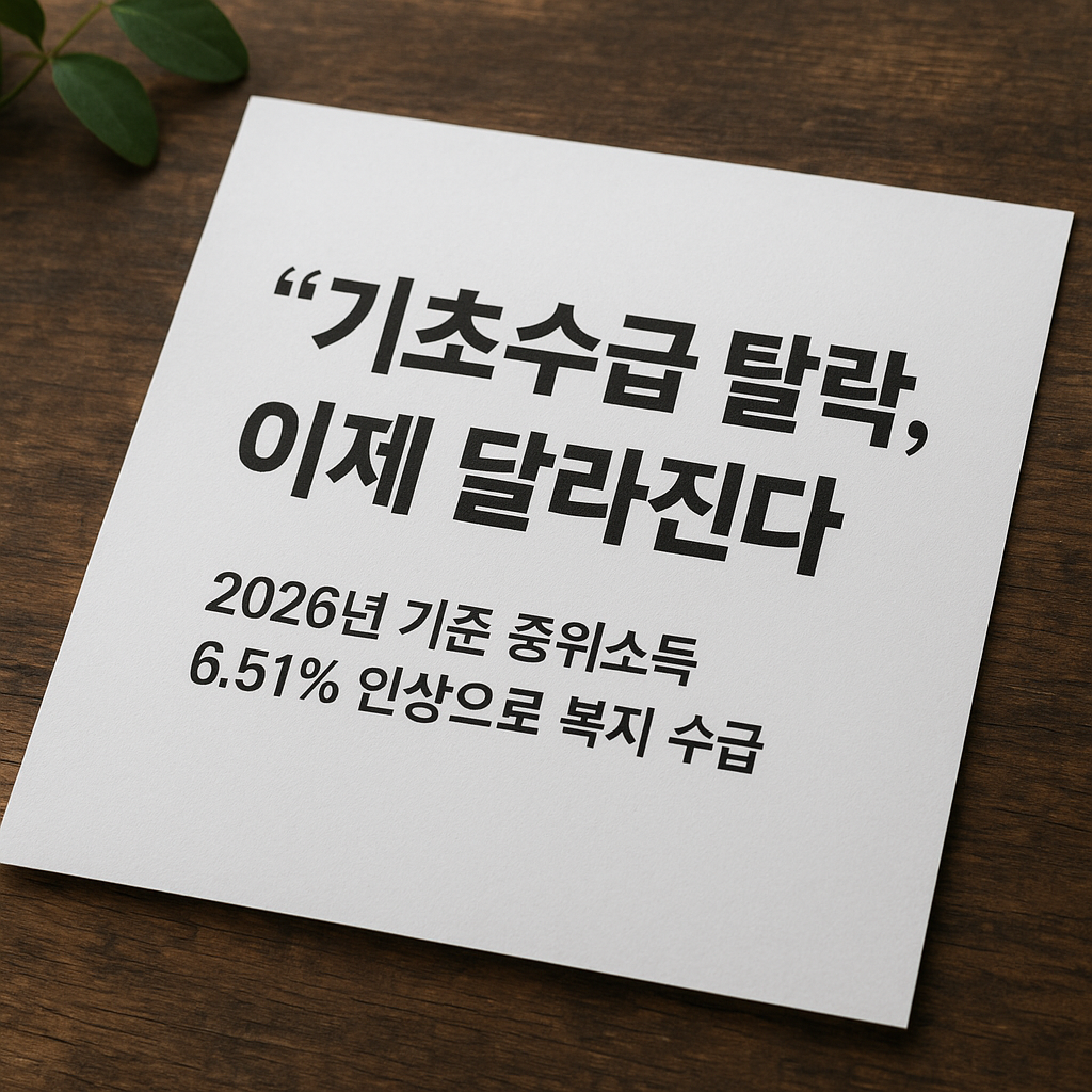 2026년 기준 중위소득 6.51% 인상