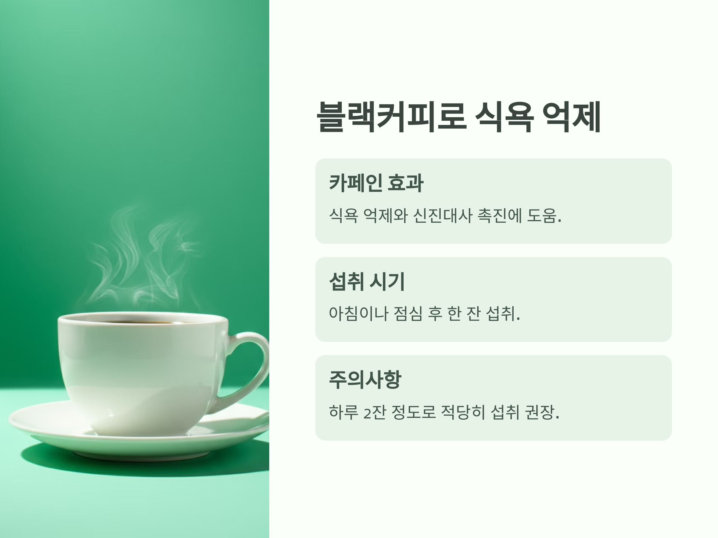 블랙커피로 식욕을 억제해보세요