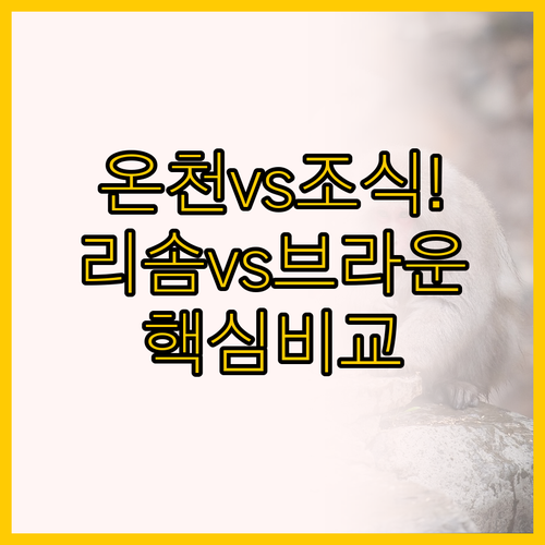 노천온천 리조트 vs 무료조식 비즈니..