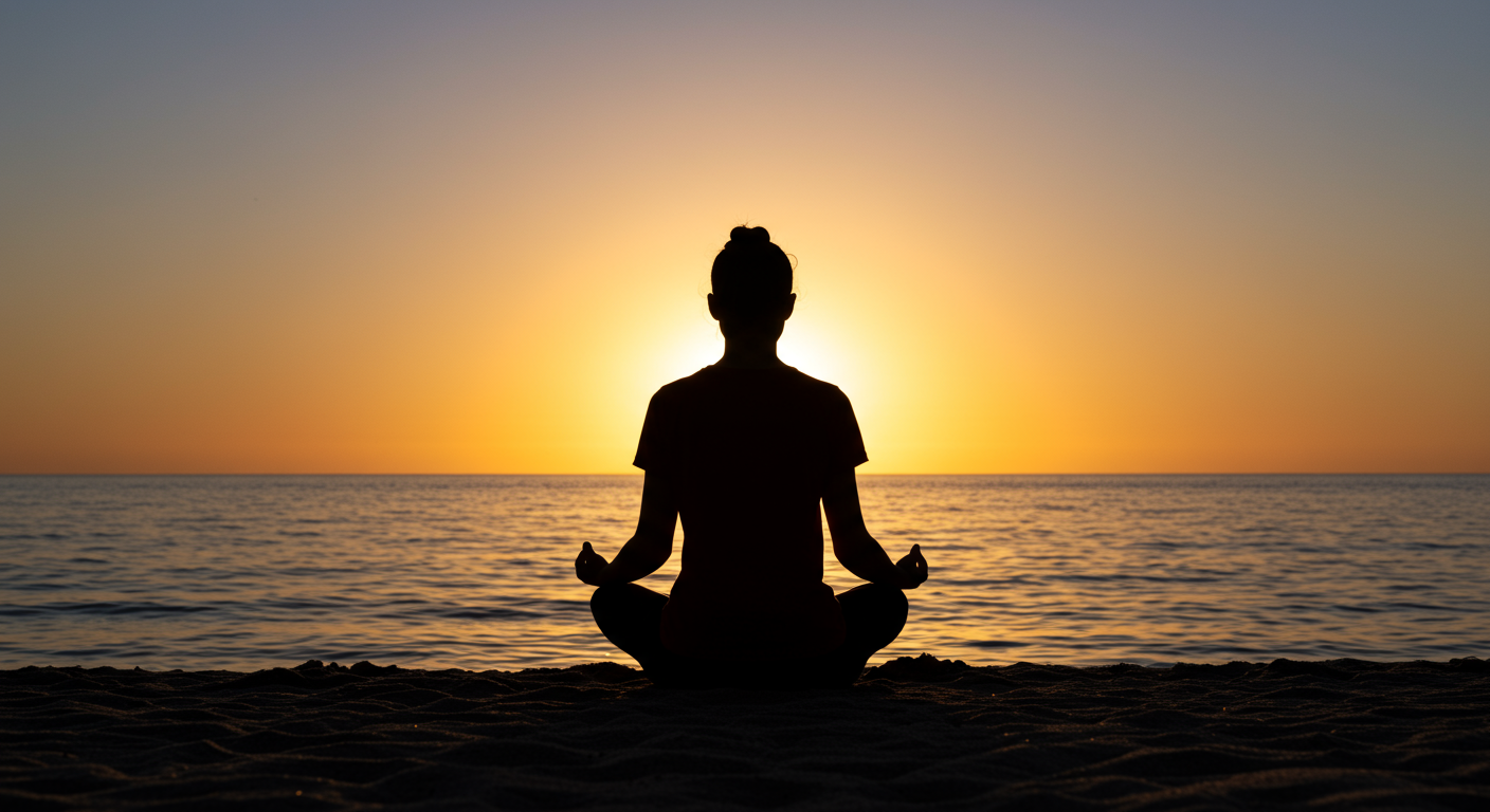 바다 명상 실루엣 심리적 안정