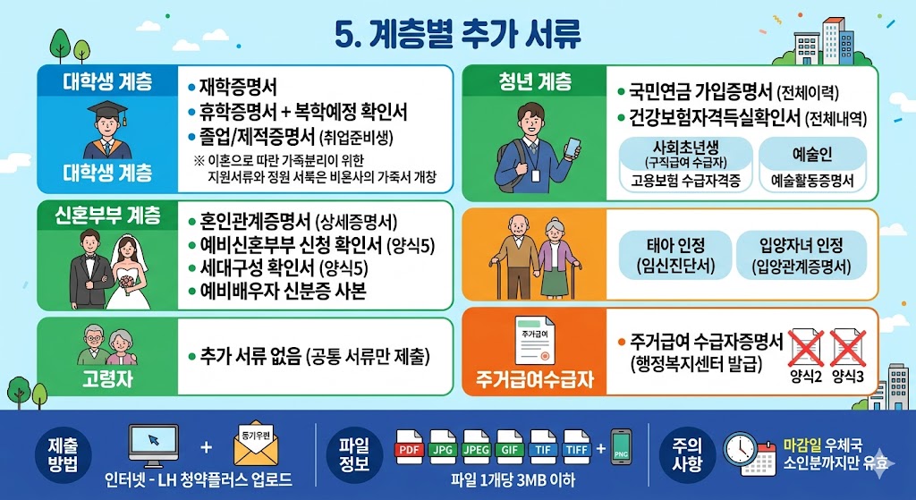 행복주택 계층별 추가서류