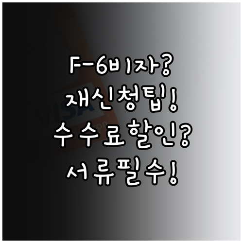 F-6 비자 재신청 수수료와 구비 서..