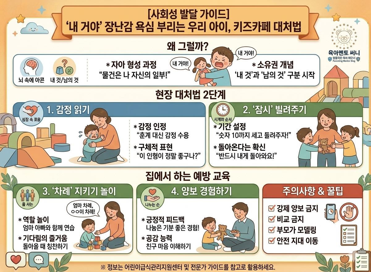 사회성 발달 가이드 장난감 욕심 부리는 우리 아이 대처 법 인포그래픽