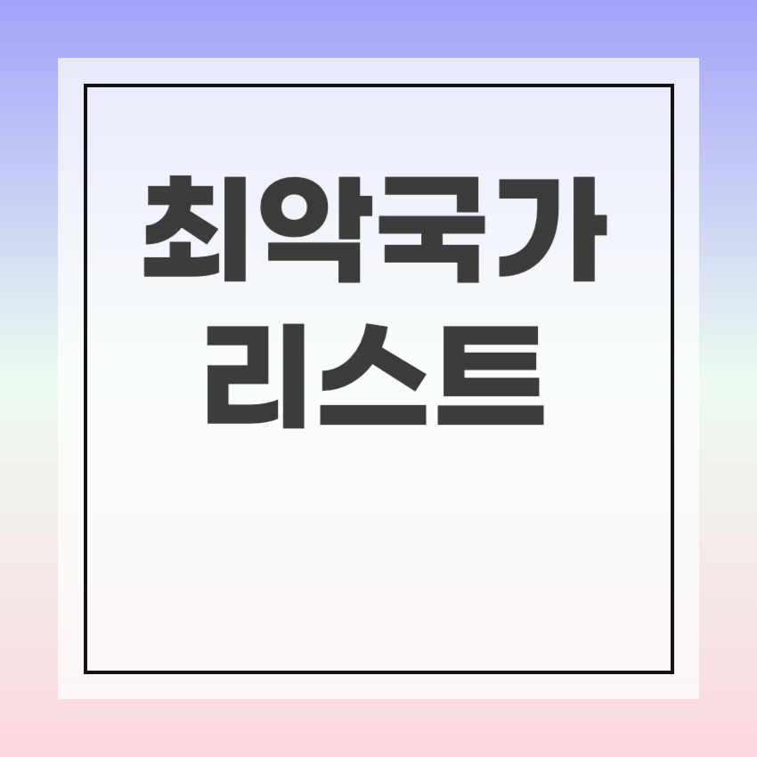 최악국가 리스트