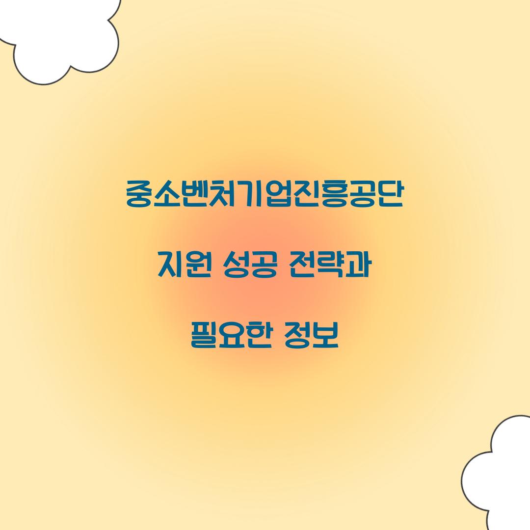 중소벤처기업진흥공단 지원