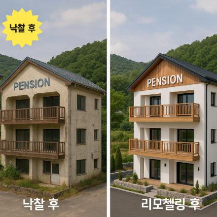 관광지 펜션 낙찰 후 리모델링