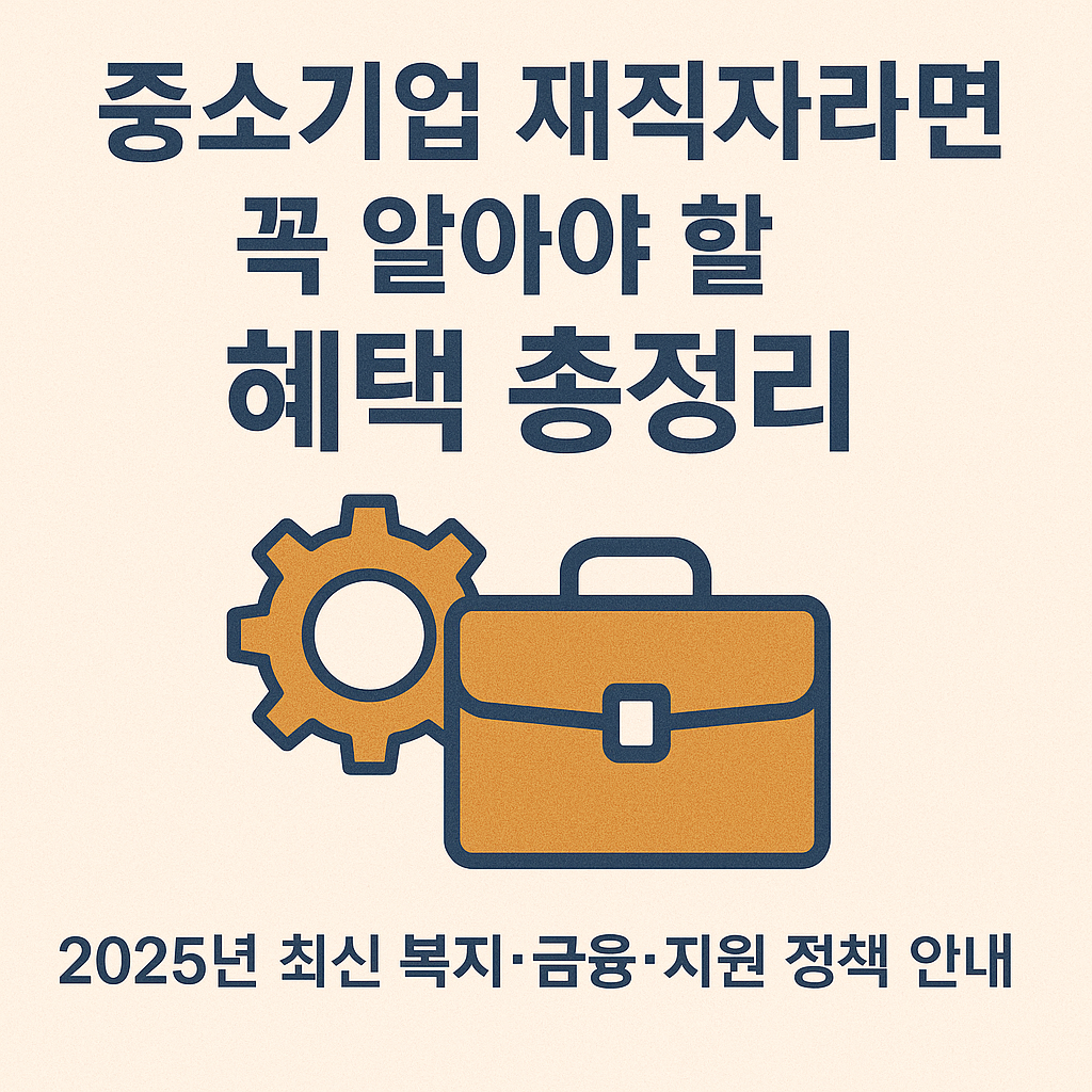 중소기업 재직자라면 꼭 알아야 할 혜택 총정리2025년 최신 복지·금융·지원 정책 안내