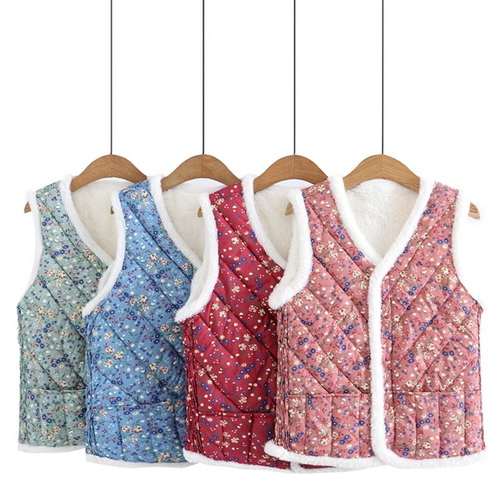 할머니솜조끼 플라워 어른신 누빔 이너베스트 꽃무늬패딩 조끼