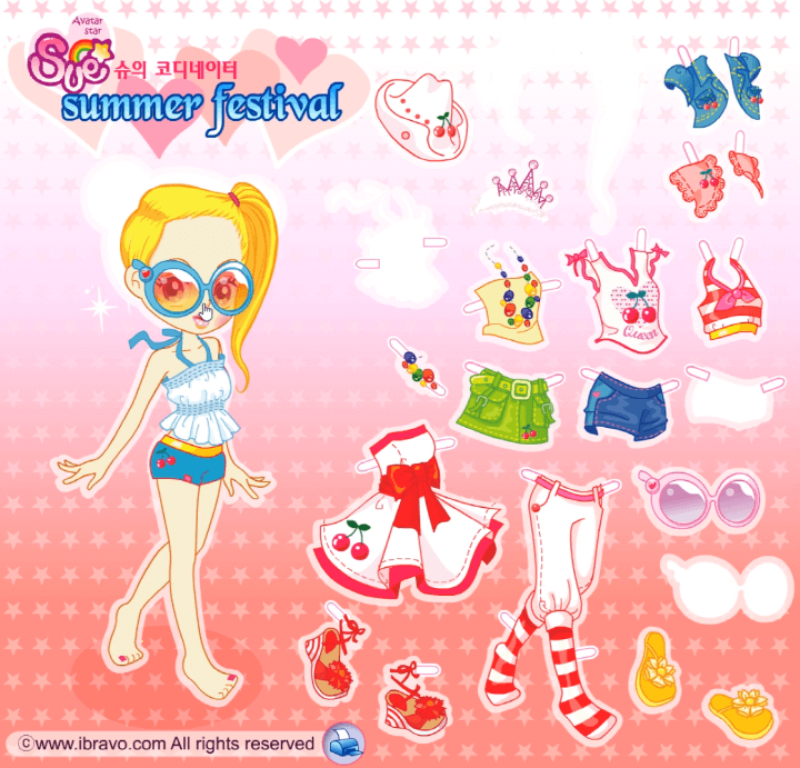 의상과-어울리는-푸른색-선글라스를-착용하는-화면