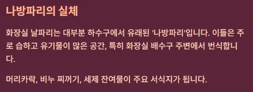 화장실 날파리 없애는법 - 날파리의 실체