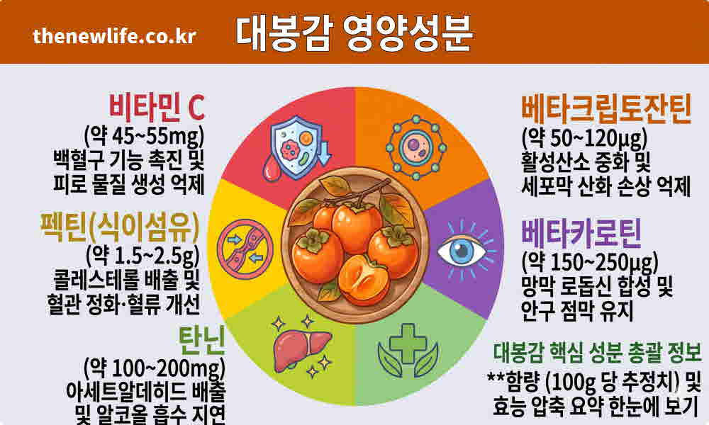 대봉감 홍시 효능 영양성분